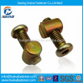 Slotted, cross slottd zinc plated furniture connector nut with bolt